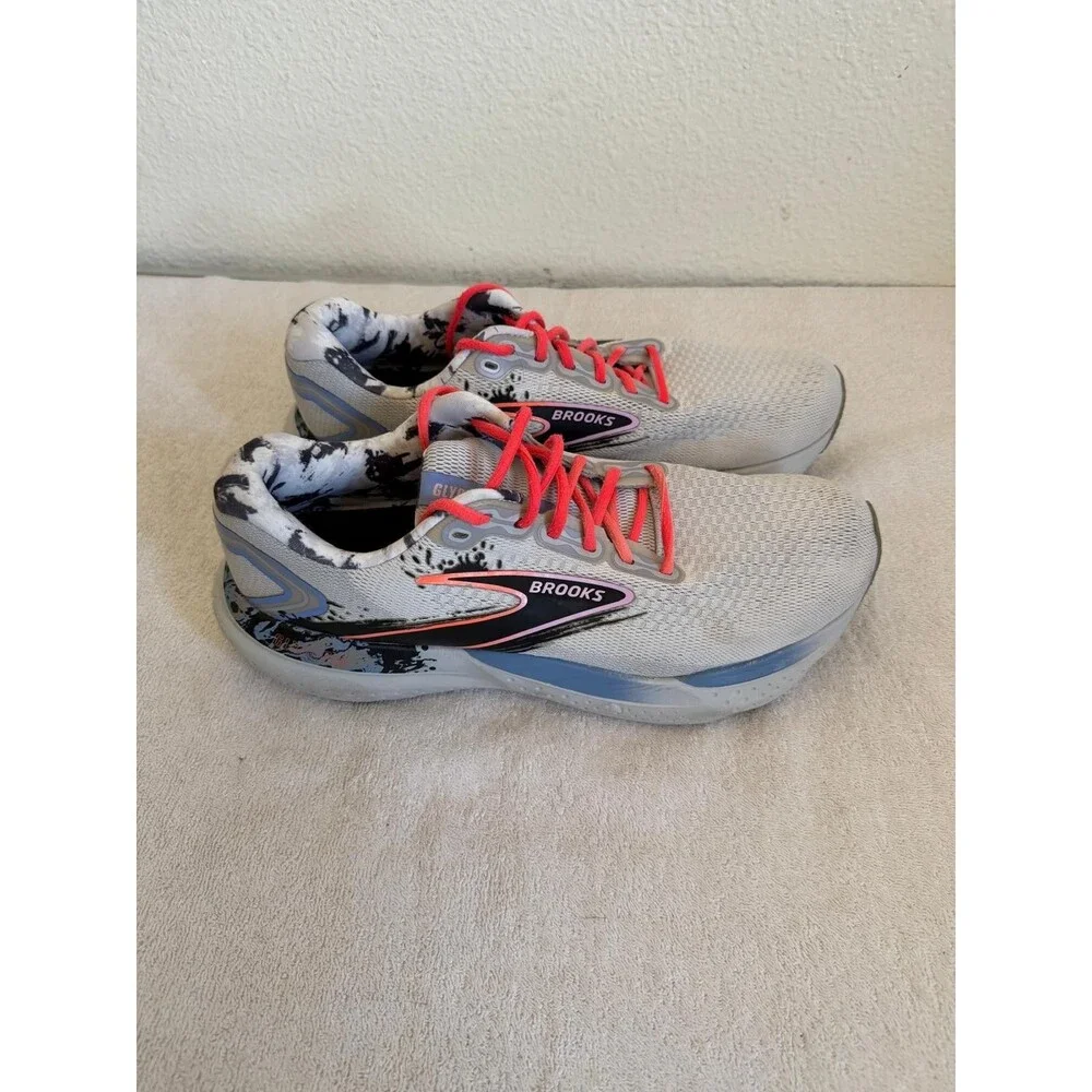 Brooks Glycerin 21 Mens Size 12.5 D Oyster Orchid Bouquet Running Shoes Sneakers